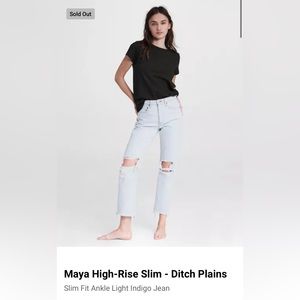 Rag & Bone Maya High-Rise Slim - Ditch Plains Slim Fit Ankle Light Indigo Jean